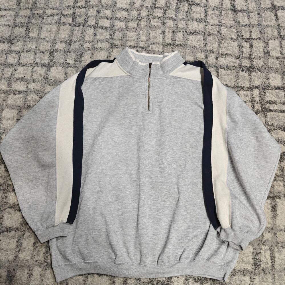 Vintage Givenchy Activewear Quarter Zip Pullover Sweatshirt Mens XL Gray Baggy